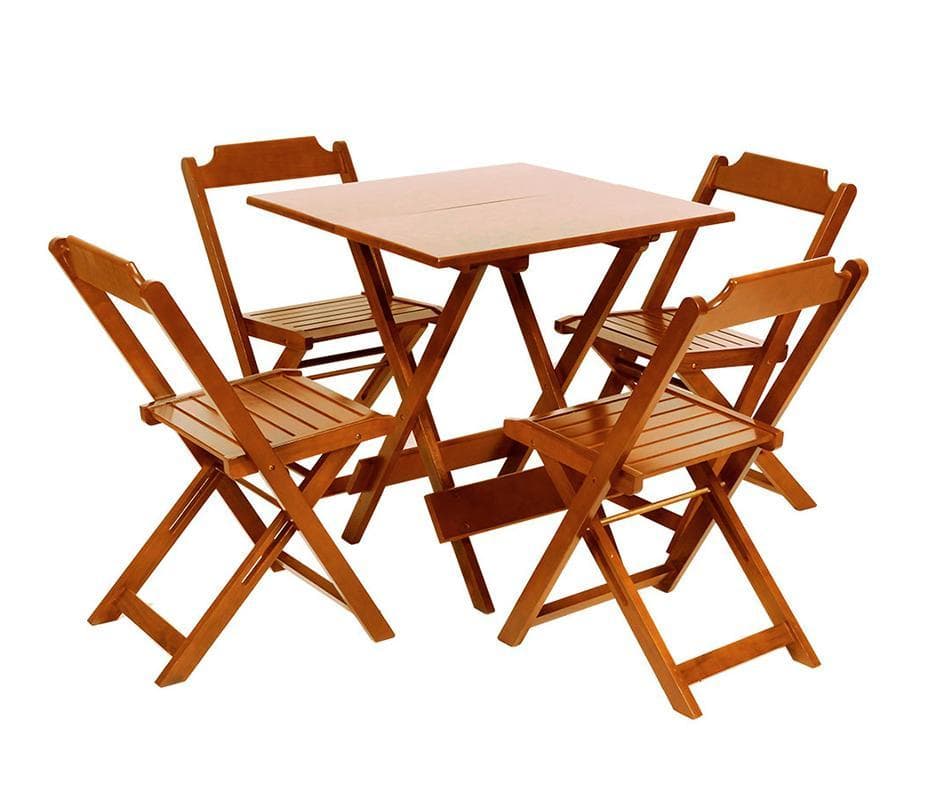 Imagem da galeria 1 de Aluguel Conjunto de Mesa Quadrada de Madeira 70x70 com 4 cadeiras no Rio de Janeiro (RJ)