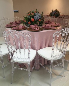 Conjunto de mesa redonda com 10 cadeira Tiffany cristal - Foto 1