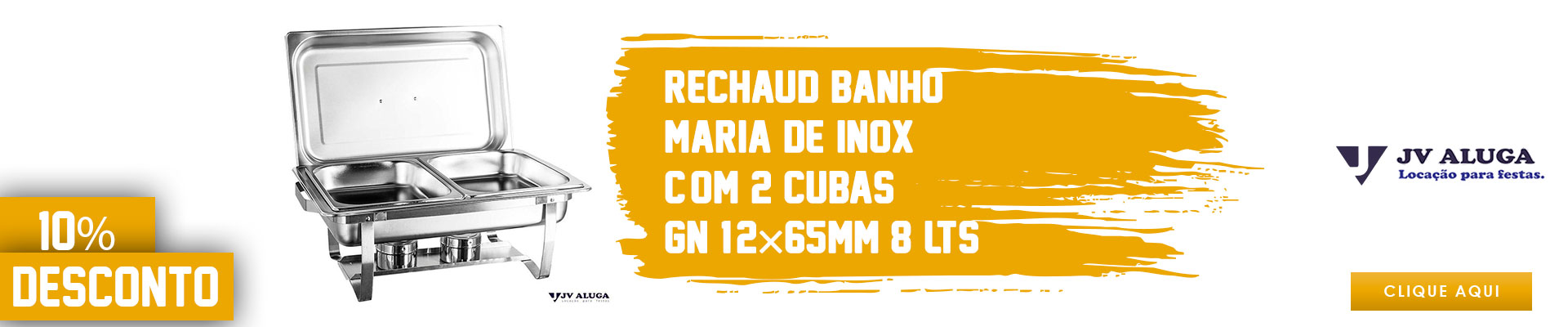 Rechaud Banho-maria De Inox C/ 2 Cubas (gn 1/2×65mm) - 8 Lts